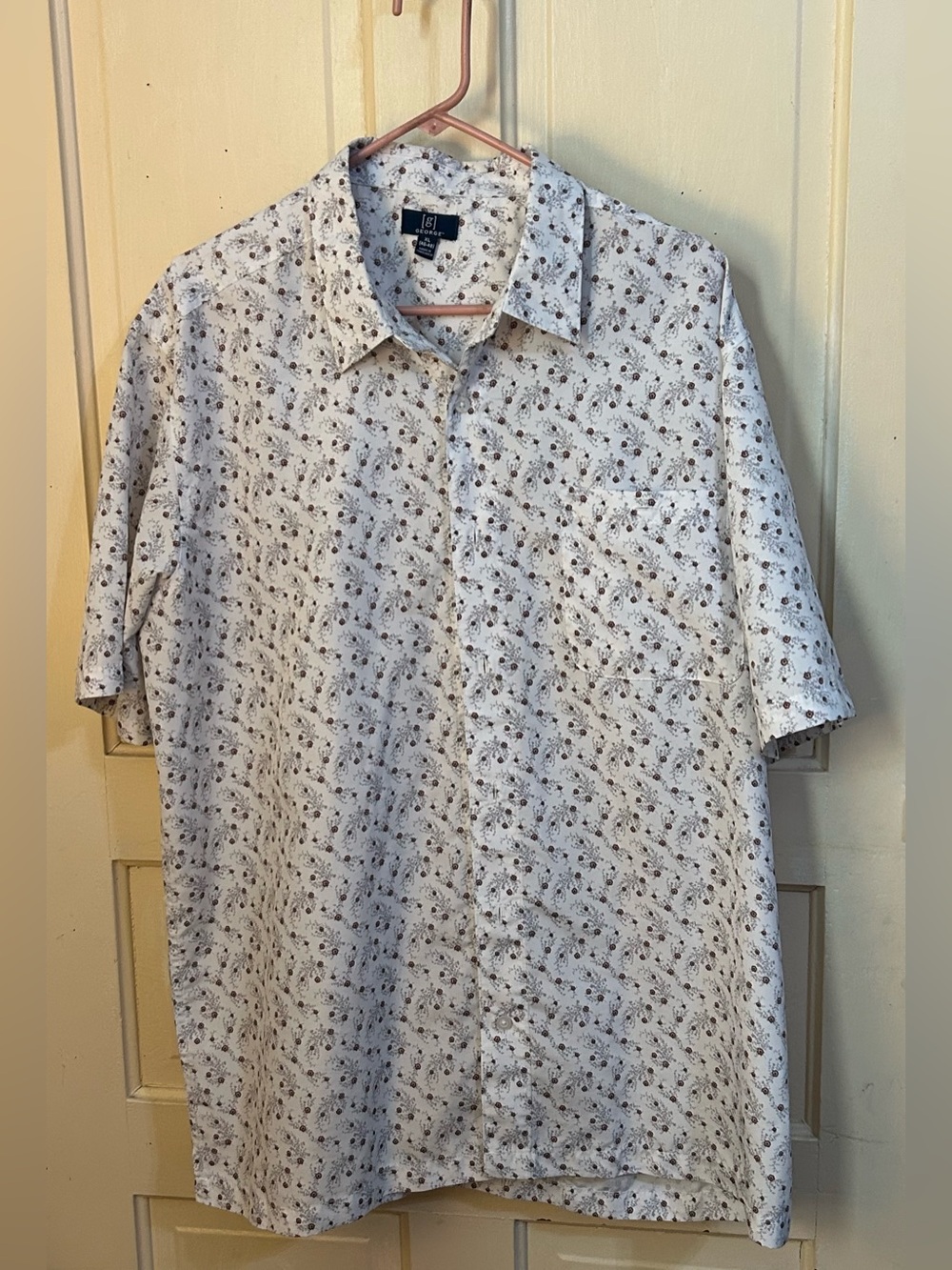 George White Short-Sleeve Floral Button-Down Shirt